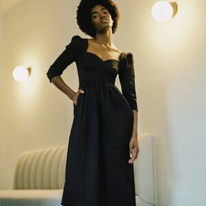 NEVER WORN Onirik Violet Dress in Black Cotton